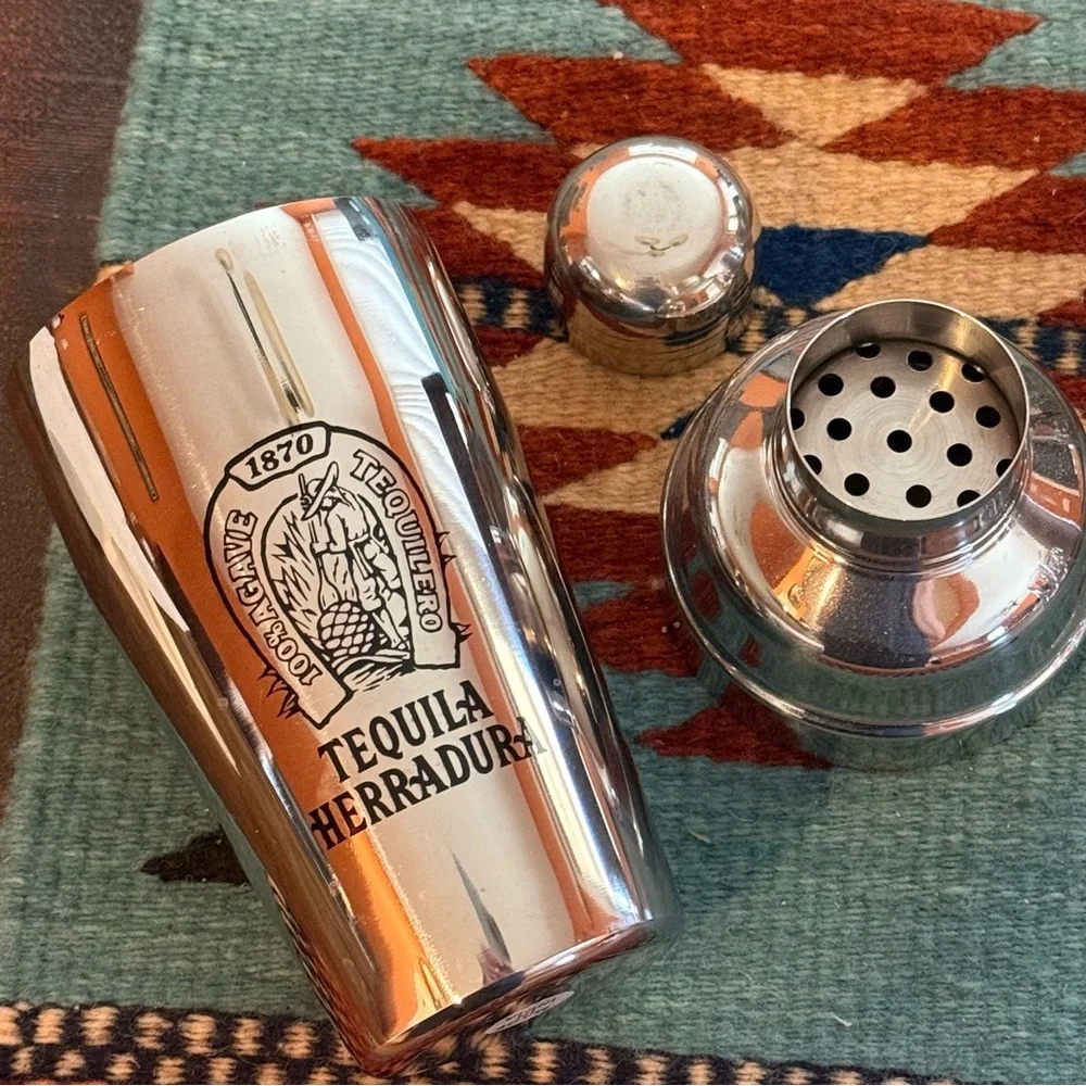 Herradura Metal Cocktail Shaker Set with Two Shot Glasses